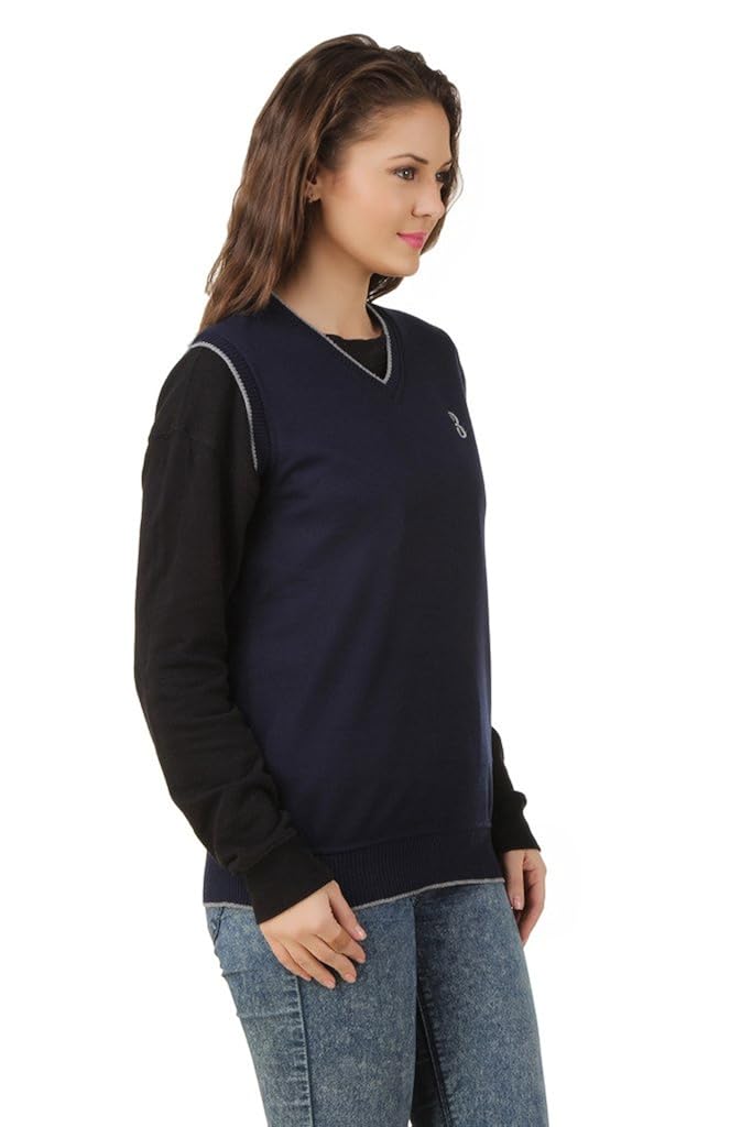 eprilla women's woollen blend blue sweater