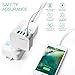 ORIA 4 USB Wall Charger, 22W Universal Wall Charger, 4.4A Travel Charger Adapter with UK,AU,EU Plugs for iPhone, 8 Plus, Smartphones, Mini 4, Samsung Galaxy S8, Tablet