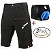 EXPEDER Set of 2, Mens MTB Shorts Baggy Cycling Half Pants with 3D Padded Gel Underwear Shorts for Outdoor Biking Bmx or Mountain Bike Sports