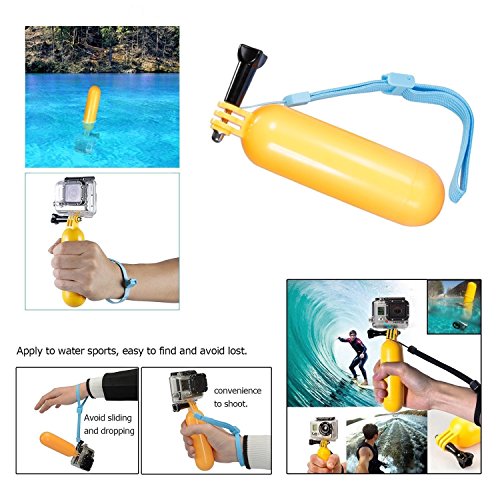 VVHOOY Action Camera Middle Carry Case/Head Chest Strap Mount/Selfie Stick/Floating Handle Grip/Suction Cup Mount Accessories Compatible for Crosstour 4K Underwater Camera/Activeon CX/AKASO Action Cam - Thumbnail 5