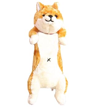 Lcocodream Cute Plush Toys Pillows Giant Stuffed Animals Dog Of Shiba Inu Length 33 Inches Gold