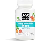 365 by Whole Foods Market, Maca Standardized + Full Spectrum Blend, Libido Support, Vegan Capsules, 60 Count