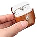 AirPods Case Lunies Anti-Lost Leather Protective Cover for Apple AirPods Charging Case Brown