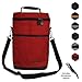 opux 2 Bottle Wine Carrier Tote, Insulated Leakproof Wine Cooler Bag, Wine Travel Bag for Picnic BYOB Beach, Portable Wine Bottle Carrying Case, Gift for Wine Lover Women Men Christmas, Red
