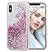 Maxdara Case for iPhone X/iPhone XS Glitter Case Liquid Flowing Luxury Bling Sparkle Glitter Shockproof Girls Women Case X/XS 5.8 inches (Rosegold)