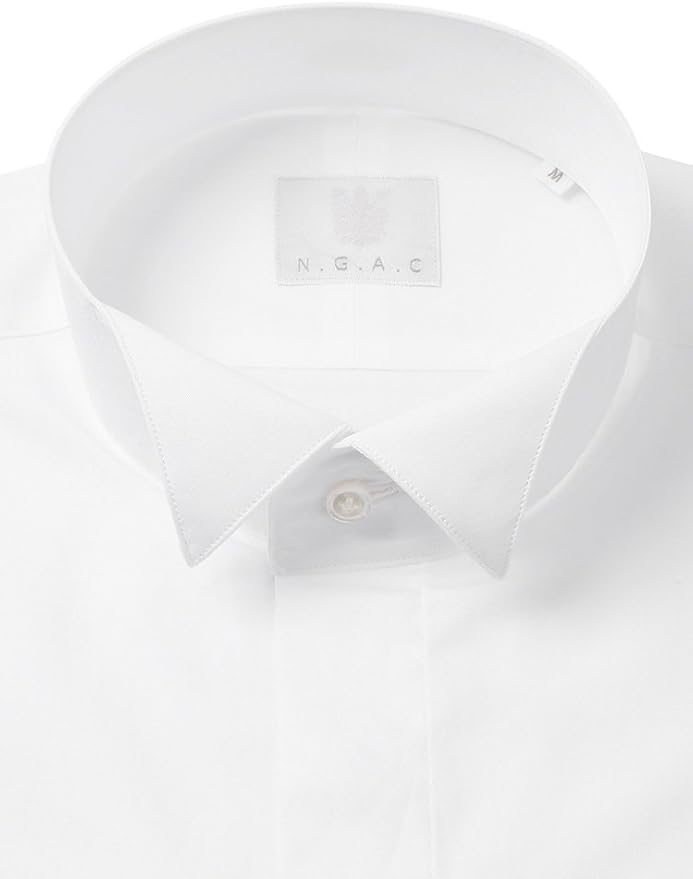 Amazon Co Jp ザ スーツカンパニー N G A C Cerimonia ダブルカフス ウイングカラードレスシャツ 無地 ホワイト S 服 ファッション小物
