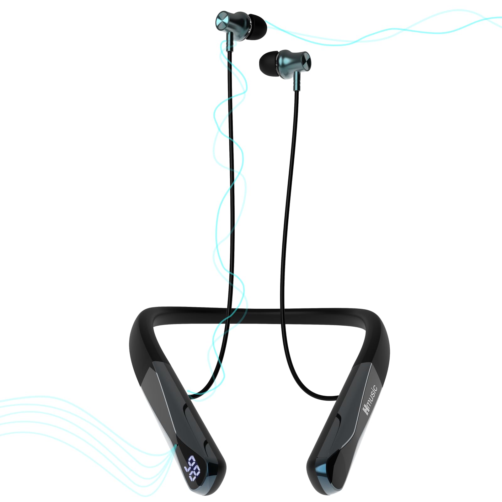 Photo 1 of Hmusic H08 Neckband Headphones Bluetooth 6.0,Wireless Neckband Earbuds,Voice Return Mic,35H Battery Life,IPX5 Waterproof,Power Display,Call Alerts,Around the Neck Magnetic Earphones for Singing,Sports