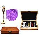 MNYR Dragon Luxury Wood Box Gold Metal Peacock Wedding Invitations Gift Cards Paper Stationary Envelope Seals Custom Logo Wax Seal Sealing Stamp Wax Sticks Melting Spoon Wood Gift Box Kit