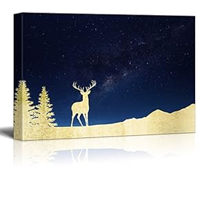 Print Golden Deer in The Mountain and The Galaxy 