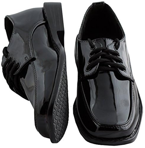 Toddler/Boys Black Square Toe Tuxedo Shoes Size 12 in Kuwait