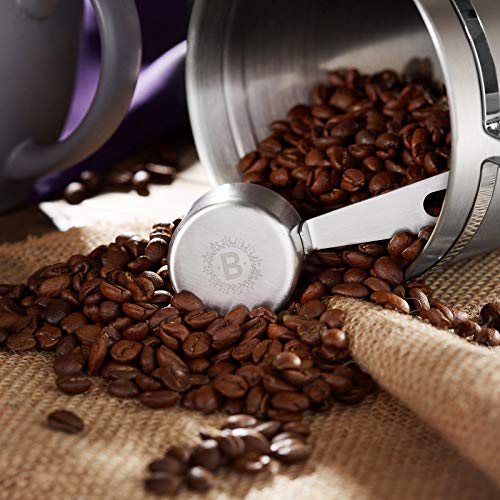 Bretani 24 oz Stainless Steel Coffee Canister & Scoop Set, Silver