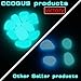 CCOQUS 100 Pcs Brighter Glow in the Dark Garden Pebbles,Decorative Glowing Stones for Walkway Yard,Fishbowl and Decor