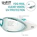 Swim Goggles | Swimming Goggles For Men Women Adults - Best Non Leaking Anti-Fog UV Protection Clear Vision - Free Goggle Case Nose and Ear Plugs | U-FIT