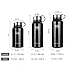 Hiwill Stainless Steel Vacuum Insulated Water Bottle, 24Hrs Cold,12Hrs Hot, 21OZ-50OZ Double Wall Thermos Flask, Travel Sports Leak Proof Drinking Bottle with Metal Strainer, BPA Free (Black, 21oz)
