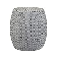 Household Essentials, Gray Resin Barrel Side Table