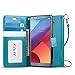 J&D Case Compatible for LG G6 / LG G6 Plus Case, Wallet Stand Slim Fit Heavy Duty Protective Shock Resistant Flip Cover Wallet Case for LG G6 Plus, LG G6 Wallet, Aqua