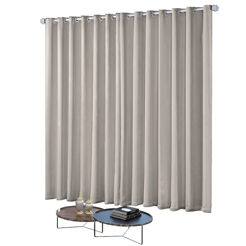 Cortina Blackout/Bleucate de Tecido Corta Para Luz Quarto e Sala 4,00m x 2,50m Altura com Ilhós Cromado Solaris - Off-White
