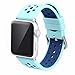 For Apple Watch Bands ,Copbis Silicone Replacement Straps and Sport Watch Wristband in two colors for Iwatch Bands (Turquoise+Blue, 42mm)