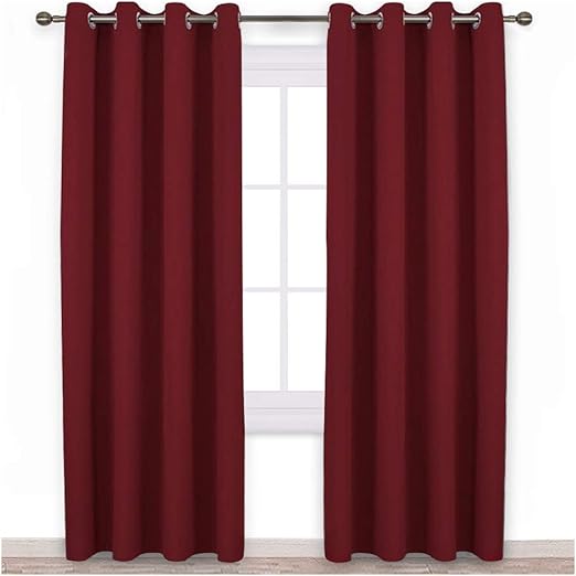 Amazon Com Nicetown Burgundy Red Blackout Draperies Curtains