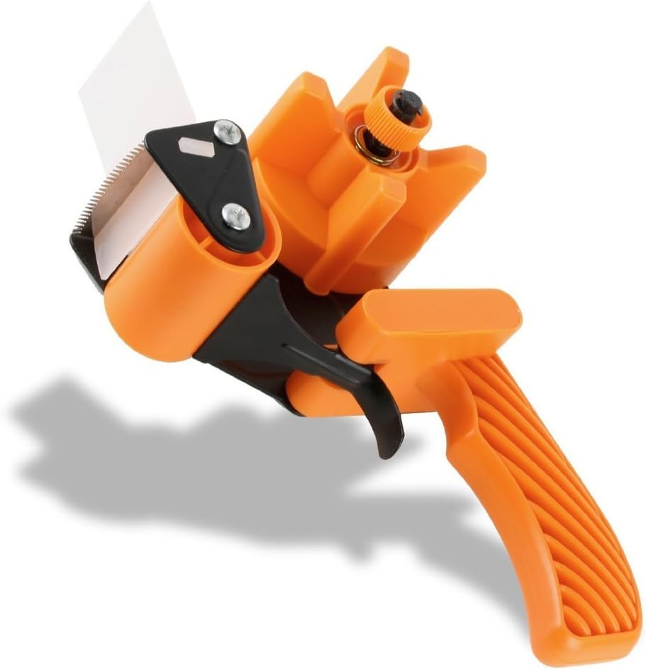 Katzco Packaging Tape Dispenser Gun - Heavy-Duty - for Storage, Boxes, Moving, Shipping, Industrial Use, Packaging, Distribution, Warehouses, Repairs, Crafts, Workshops, and Other Projects