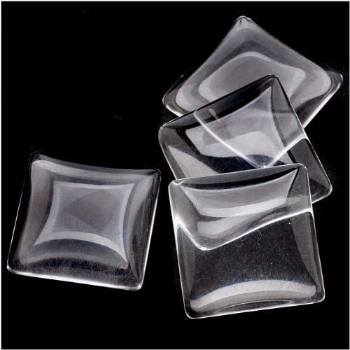 Clear Glass Cabochon Square Dome Bead Crystal Magnify 25mm (4)