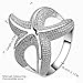 Happy Gogou Fashion 925 Silver Plated Jewelry Chic Curvy Starfish Lovely Party Ring Size 7 8 (7)