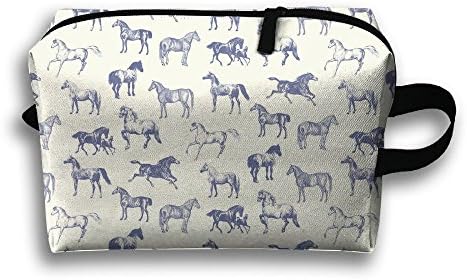 Blue Horse Multifunction Portable Make-up Bag Makeup Bag Sewing Kit Medicine Bag Cosmetic Bag For Home Office Travel Outdoor