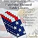 Exquisite 6-Pack Premium Rectangle American Flag Design Plastic Tablecloth - USA Stars and Stripes Tablecloth Disposable Plastic Table Cover for July 4th - 54 inch. x 108 inch.