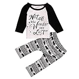 Newborn Baby Kids Boys Star Elephant Letter Print Tops+Pants Spring Fall Outfits