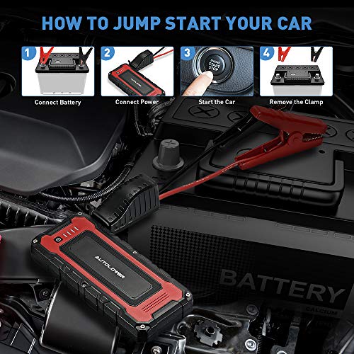 AUTOLOVER Car Jump Starter 1500A 20000mAh Portable Car Battery Jump Starter 12V Auto Battery Booster With Dual USB Outputs and LED Flashlight For Cars, Vans, Trucks, ATV - Thumbnail 5