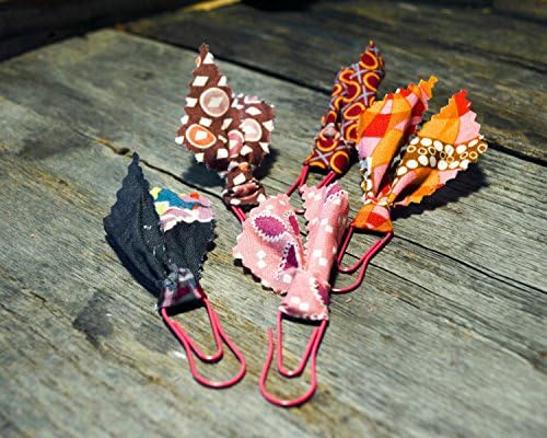 set of 5 planner clips - accented with assorted pink blue and purple designer fabric rags - pink clips - bookmarkers for your journal or Bible