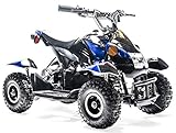 Rosso Motors Kids ATV Kids Quad 4 Wheeler Ride On with 500W 36V Battery Electric Power Lights in Blue Motorcycle for Boys, Disc Brake System for Child Safety