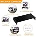 Rfiver Wood Monitor Stand Riser for TV PC IMAC Laptop Printer Monitor Computer with Desk Storage Organizer 16.5 x 9.3 inch (1 Pack, Black) CM1005