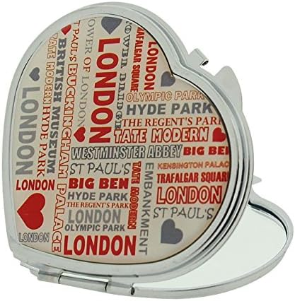 London Tourist Streets Attraction Compact Heart Shape Mirror SC1385 by LMY