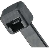 Panduit PLT2M-M0 Pan-Ty 8-Inch Locking Cable Ties, Black, Pack of 1000 | 9 Inches, 18 lb. Tensile Strength, Curved Tip, UV/Weather-Resistant Nylon 6.6, For Indoor/Outdoor Use, Low Threading Force