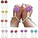 DUOPHY 7 Pairs Baby Girls Pearl Barefoot Foot Flower Beach Sandals