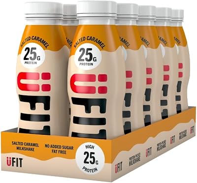 UFIT 25g Protein Shake Salted Caramel 10 x 330 ml Fat Free No Added Sugar