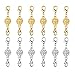 Dsmile Magnetic Jewelry Clasps Rhinestone Ball Style for Jewelry Necklace Bracelet,10 mm Gold/Silver Plated 12 Sets