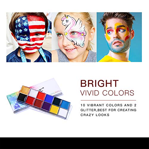 Charmcode Face Body Paint Oil 12 Colors,Professional Hypoallergenic Non-Toxic Halloween Party Makeup,Face Painting for Adults and Kids - Thumbnail 2