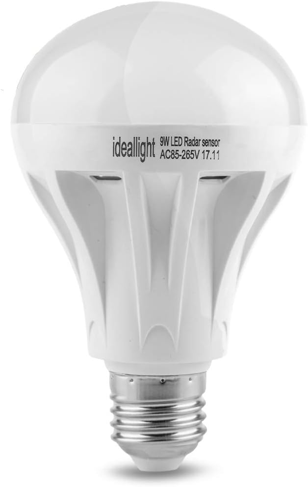 Motion Sensor Light Bulb Radar Motion Activated LED Bulb Dusk to Dawn E26/E27 Auto On/Off Indoor/Outdoor Movement Detector Night Light for Front Door Hallway Stairs Basement Patio Porch Garage (1pack)