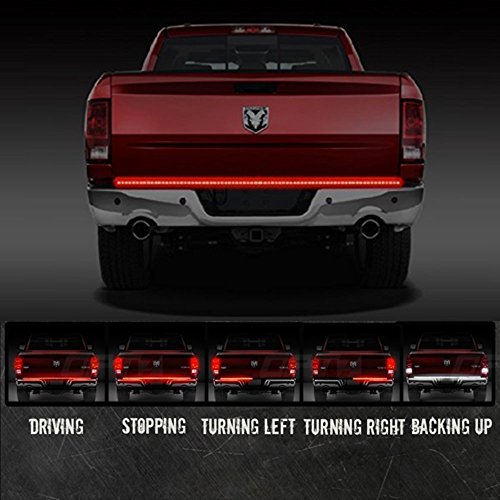 Danti Waterproof 60" Red/white Tailgate LED Strip Light Bar Truck Reverse Brake Turn Signal Tail for chevrolet chevy Avalanche Silverado Cadillac EXT 2001-2015