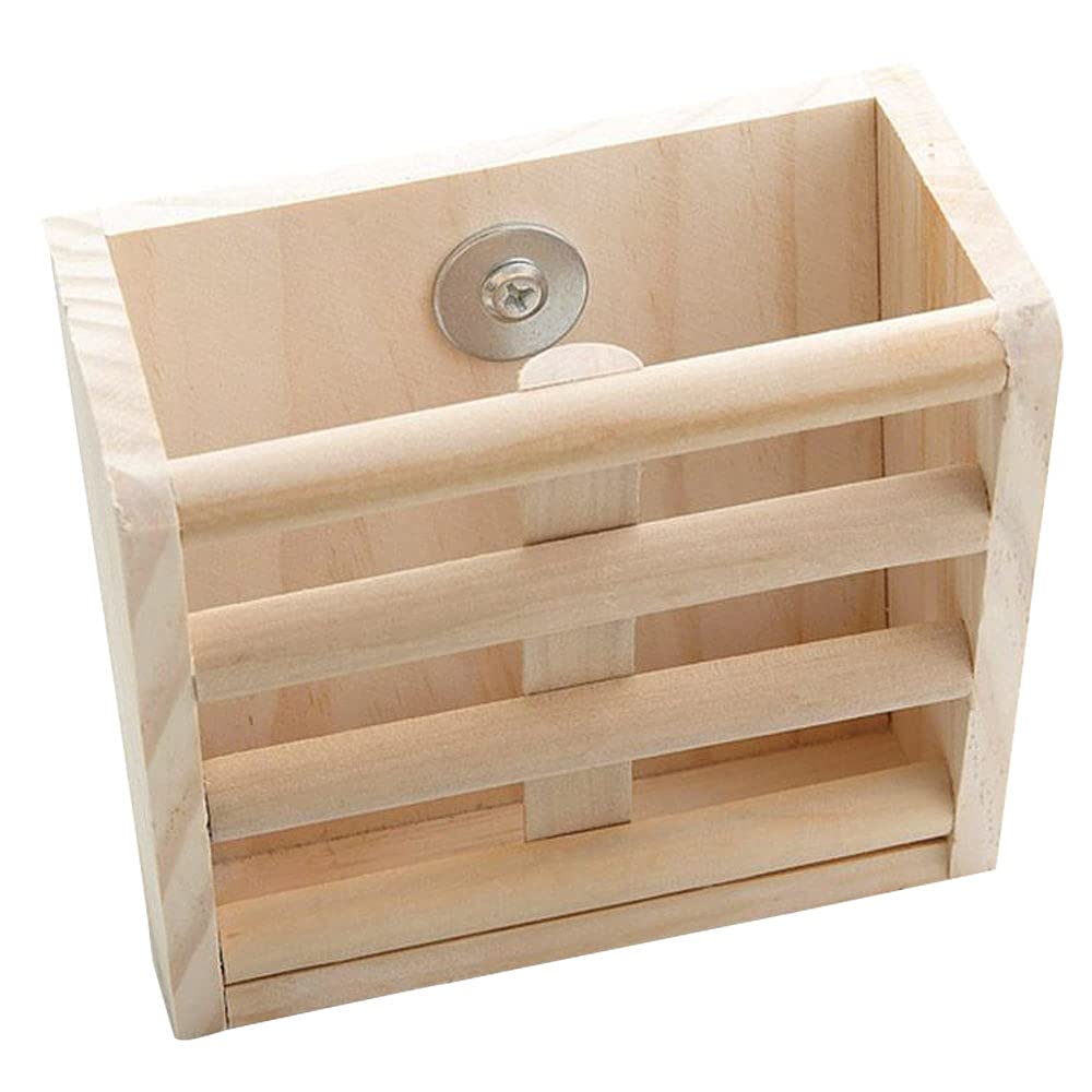 ANCLLO Rabbit Hay Feeder Rack Wooden Wall-mountable Hay Manger for Small Pets Bunny Chinchilla Guinea Pigs