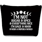 gfuhlre Moon Phase Witch Gifts Stuff Makeup Bag Travel Toiletry Bag Funny Witchcraft Bag Meditation Gifts for Witchcraft Women Birthday Halloween I'm Not Sugar Spice