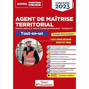 Concours Agent de maîtrise territorial 2023 – Catégorie C – Tout-en-un: Externe, interne, 3e voie, examen professionnel – Annales 2021 incluses