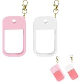 JINUYYNA 2 Pack Silicone Case Compatible with Touchland Hand Sanitizer Spray (1 FL OZ/30ml), Including Keychain (White and Pink)