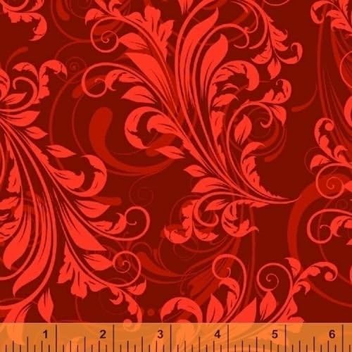 Quilting Fabric - Red Swirl - Windham Fabrics - Per Yard
