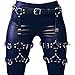 Qiansheng Women's Leather Body Harness Strappy Gothic Garter Adjustable Punk Waist Leg Cincher Cage Belt(KZ04Black)