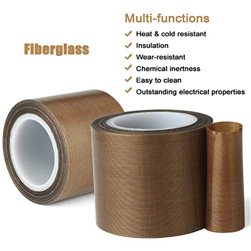 PTFE Fabric Tape，Teflon Tape for Vacuum Sealer Machine, Hand Impulse Sealers (3/4in X 30ft) Insulation Wear-resistant PTFE Coated Fiberglass Adhesive Tape Compatible with FoodSaver, Seal A Meal, Weston, CabellaSeal A Meal, Weston, Cabella - Thumbnail 2