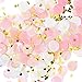 Premium 1-inch Round Tissue Paper Party Table Confetti - 50 Grams (Pink, White, Gold Mylar Flakes)