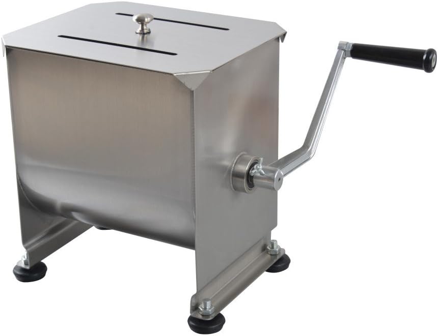 Hakka 20-Pound/10-Liter Capacity Tank Stainless Steel Manual Meat Mixers (Mixing Maximum 15-Pound for Meat)